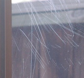 scratched glass